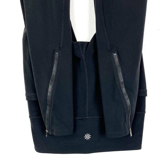 Athleta Leggings Ankle Zip Side Hip Pocket Small Solid Black - Picture 6 of 10